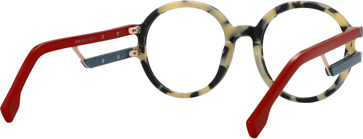 Side view of Fytoo Round Tortoiseshell Acetate Full Rim Eyeglasses