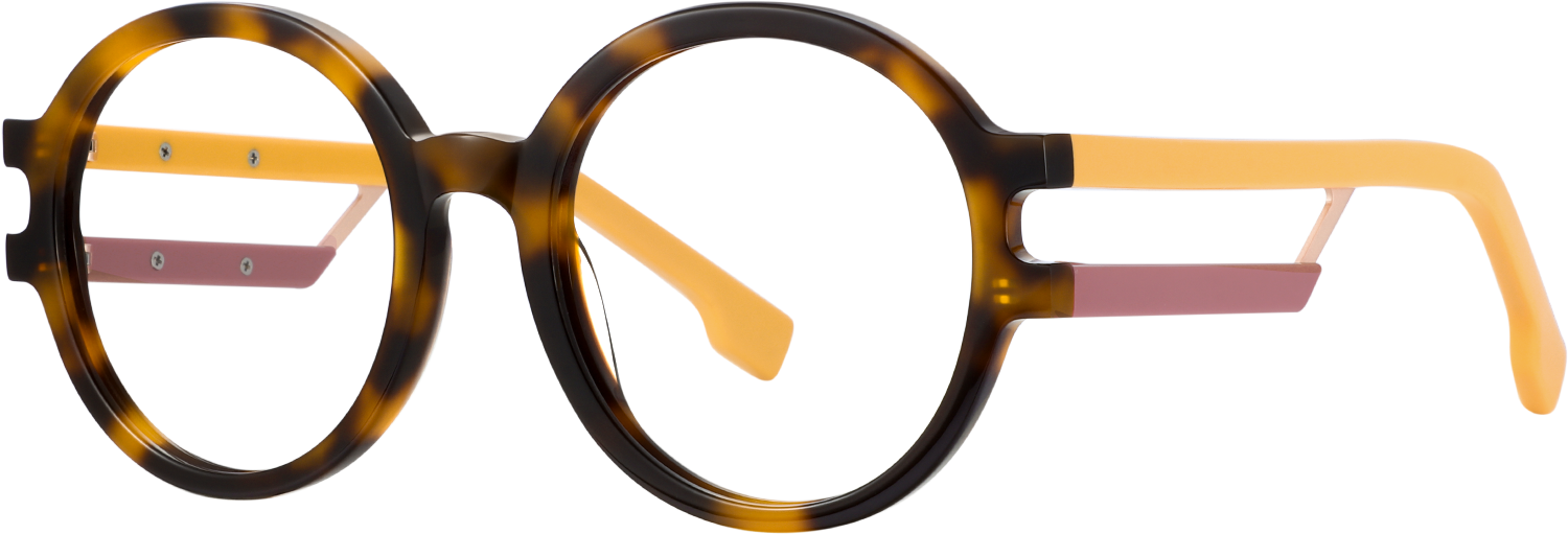 Side view of Fytoo Round Tortoiseshell Acetate Full Rim Eyeglasses