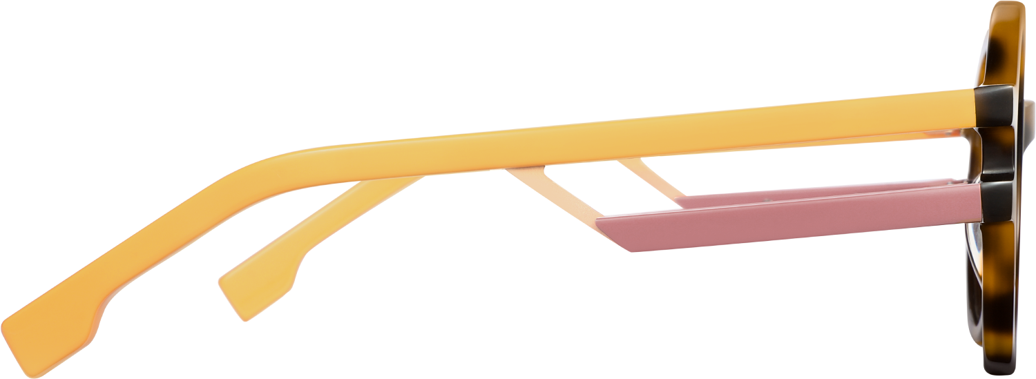Side view of Fytoo Round Tortoiseshell Acetate Full Rim Eyeglasses