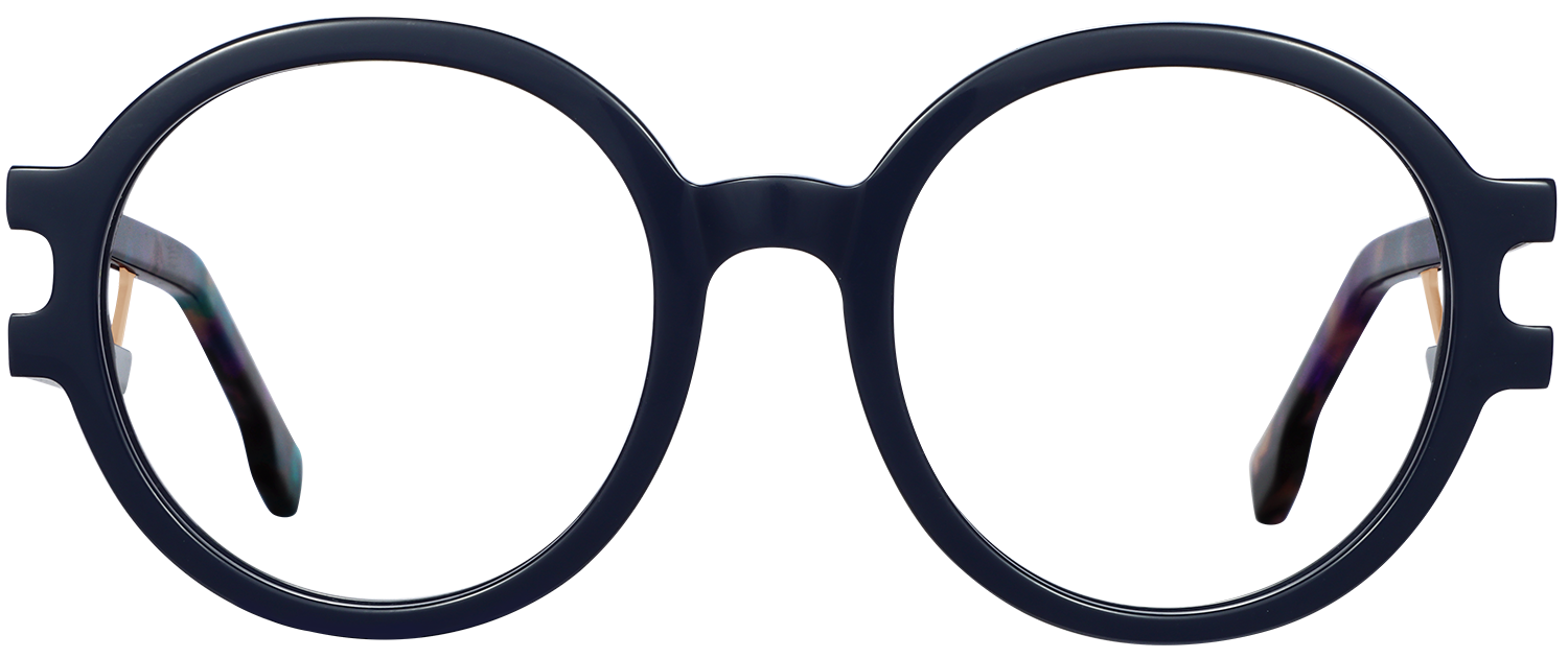 Fytoo Round Dark Blue Acetate Full Rim Eyeglasses-image-FT948505-03