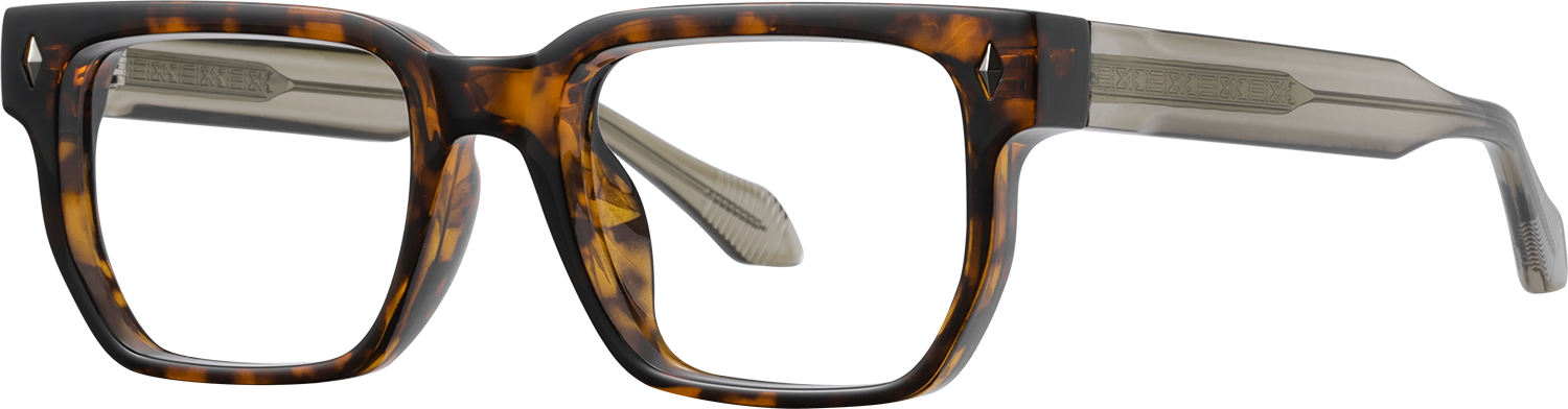 Side view of Fytoo Rectangle Tortoiseshell TR90 Full Rim Eyeglasses