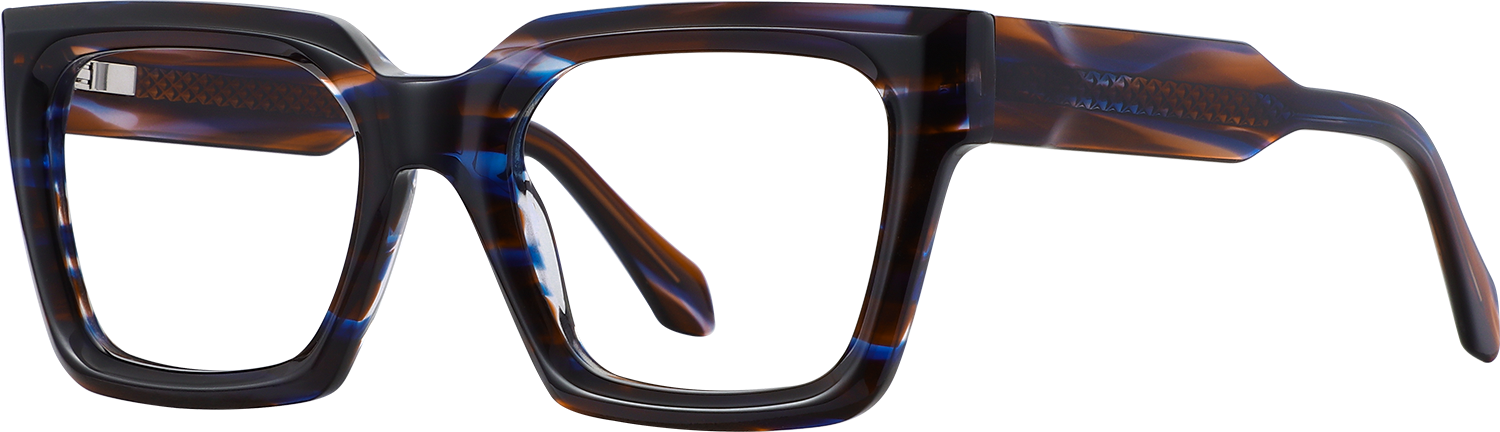 Side view of Fytoo Square Tortoiseshell Acetate Full Rim Eyeglasses