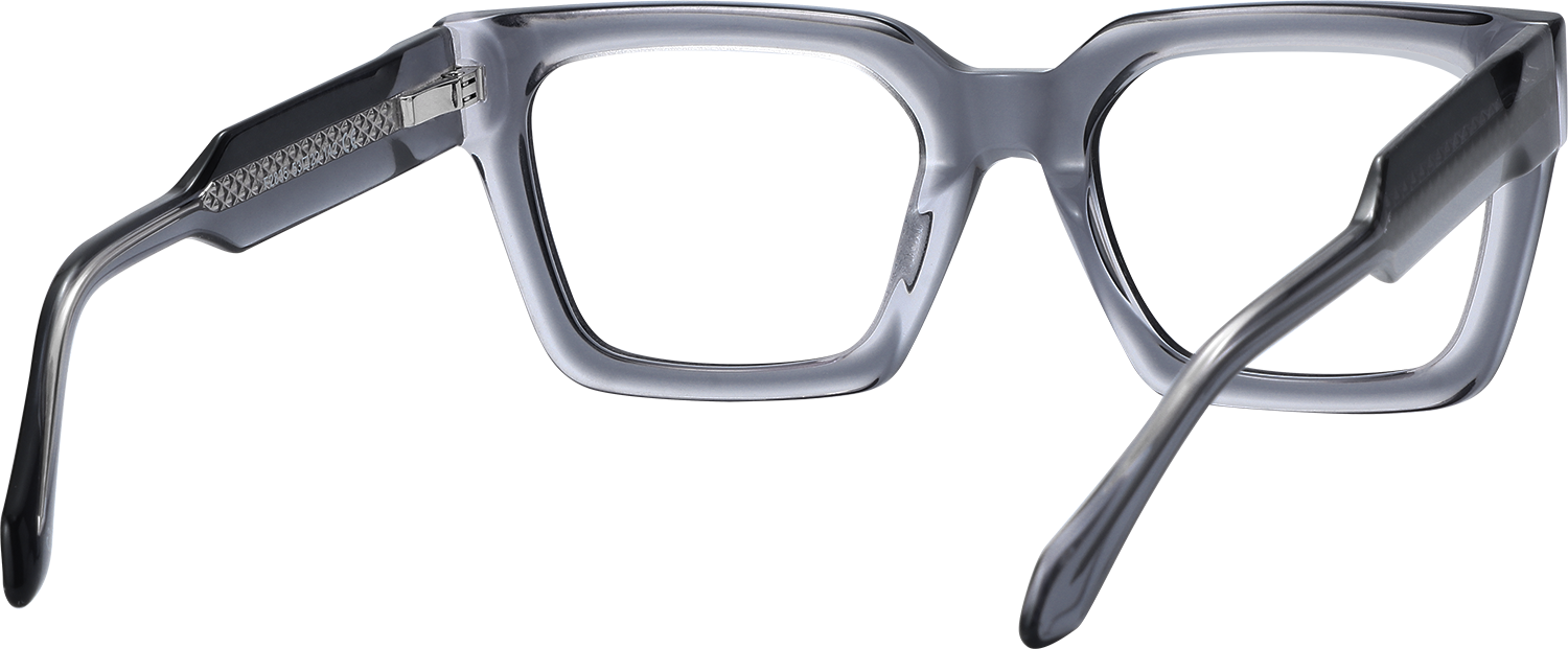 Side view of Fytoo Square Grey Acetate Full Rim Eyeglasses