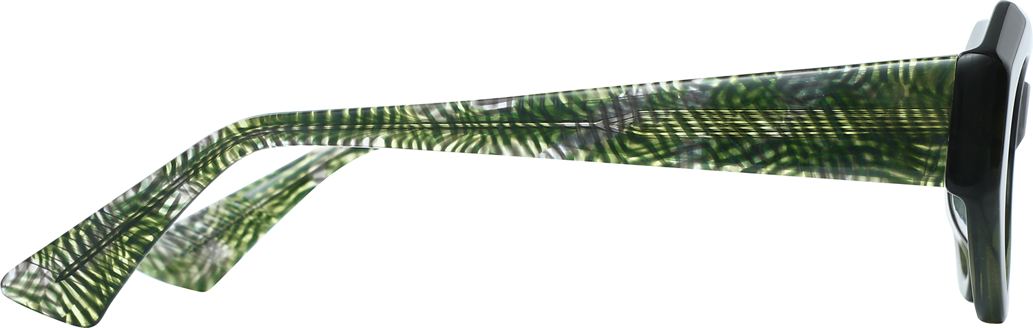 Side view of Fytoo Geometric Green Acetate Full Rim Eyeglasses