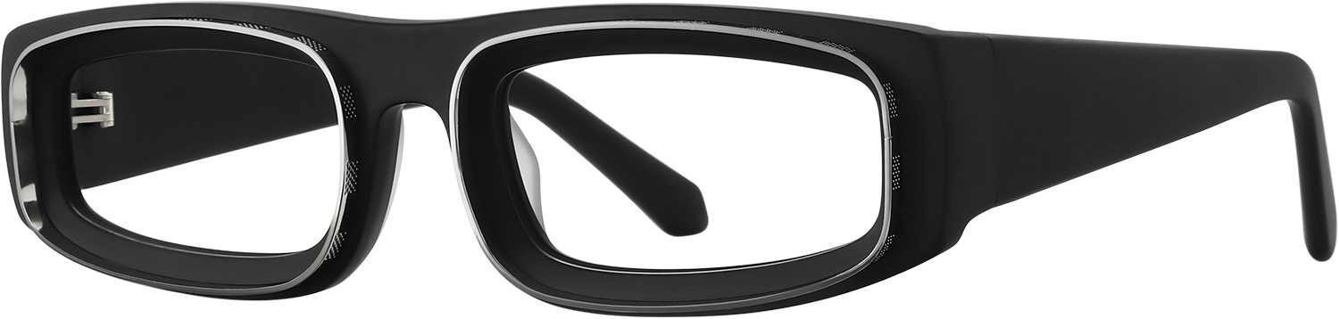 Side view of Fytoo Rectangle Black Acetate Full Rim Eyeglasses