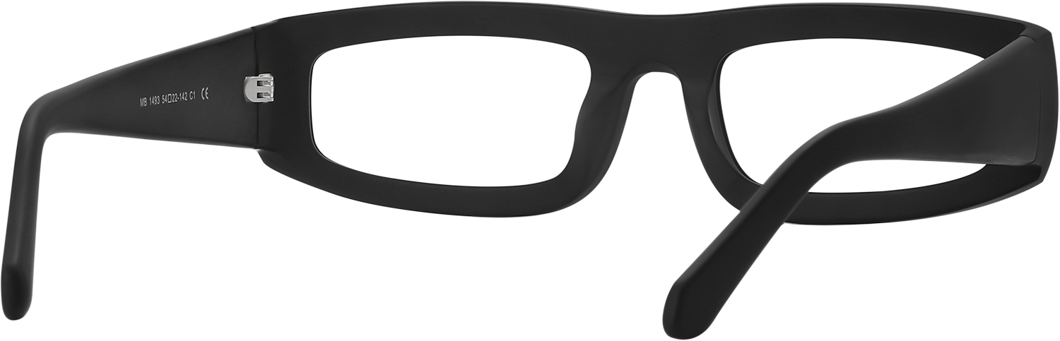 Side view of Fytoo Rectangle Black Acetate Full Rim Eyeglasses
