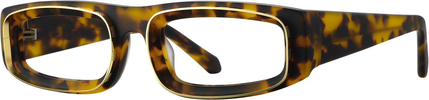 Side view of Fytoo Rectangle Tortoiseshell Acetate Full Rim Eyeglasses