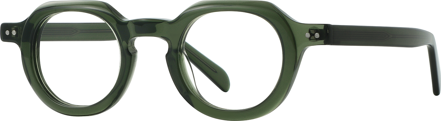 Side view of Fytoo Geometric Green Acetate Full Rim Eyeglasses