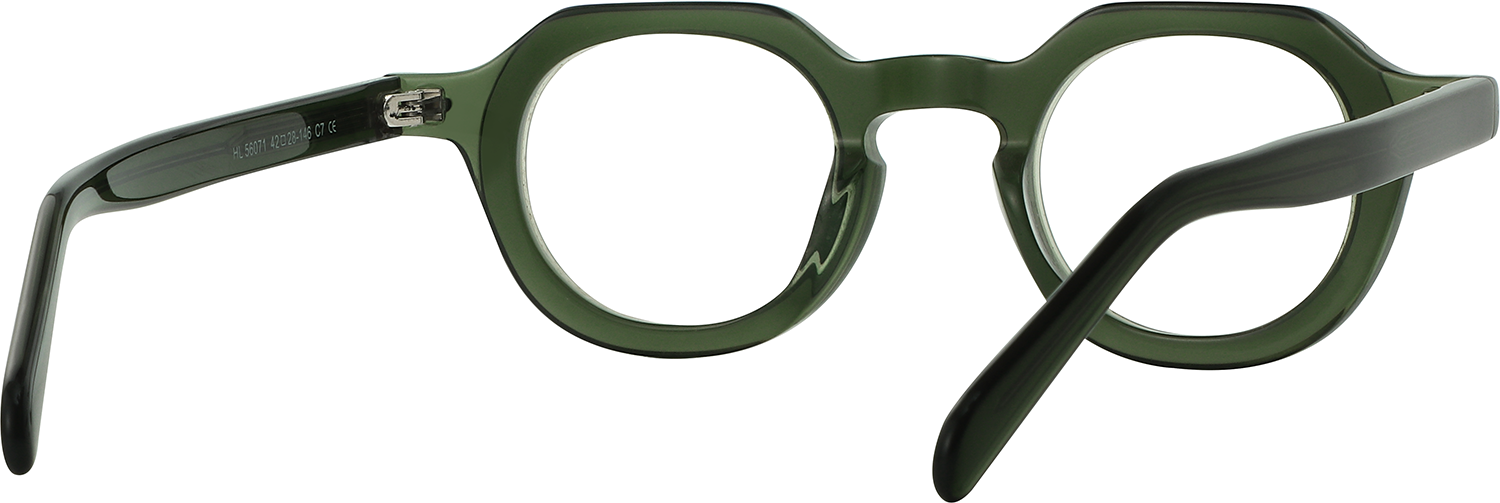 Side view of Fytoo Geometric Green Acetate Full Rim Eyeglasses