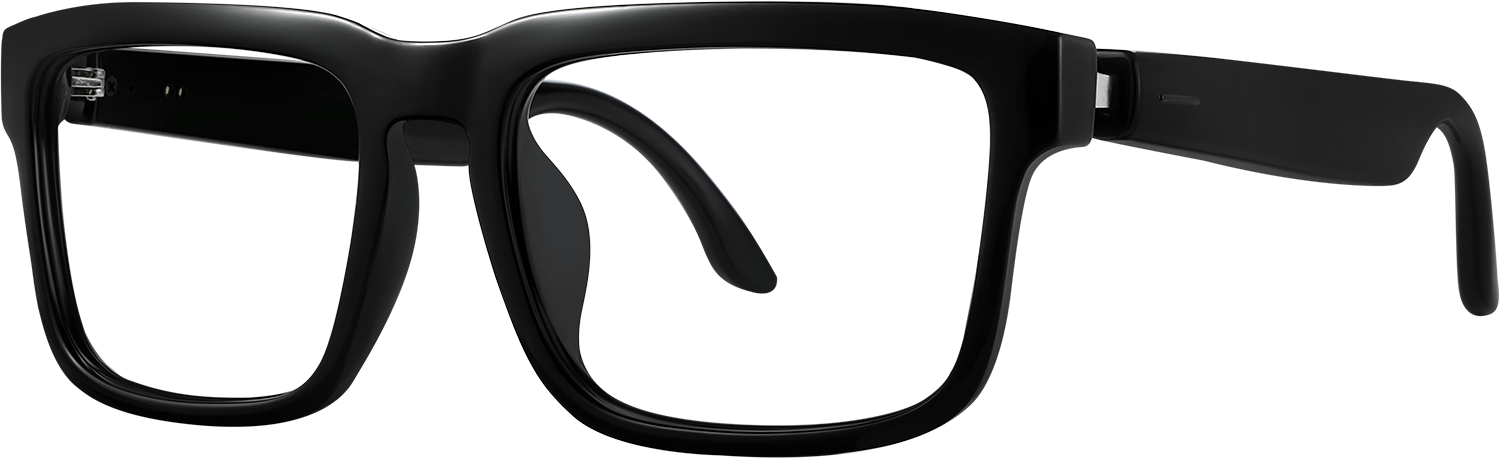 Side view of Fytoo Rectangle Black TR90 Full Rim Eyeglasses