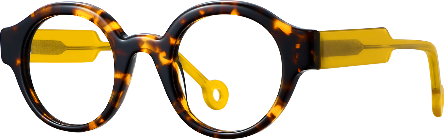 Side view of Fytoo Round Tortoiseshell Acetate Full Rim Eyeglasses