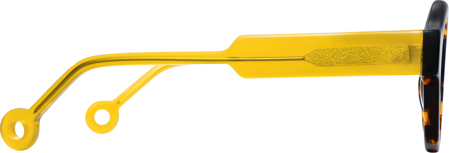 Side view of Fytoo Round Tortoiseshell Acetate Full Rim Eyeglasses