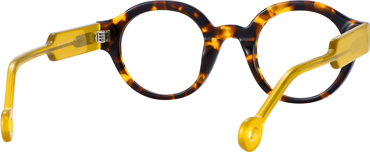 Side view of Fytoo Round Tortoiseshell Acetate Full Rim Eyeglasses