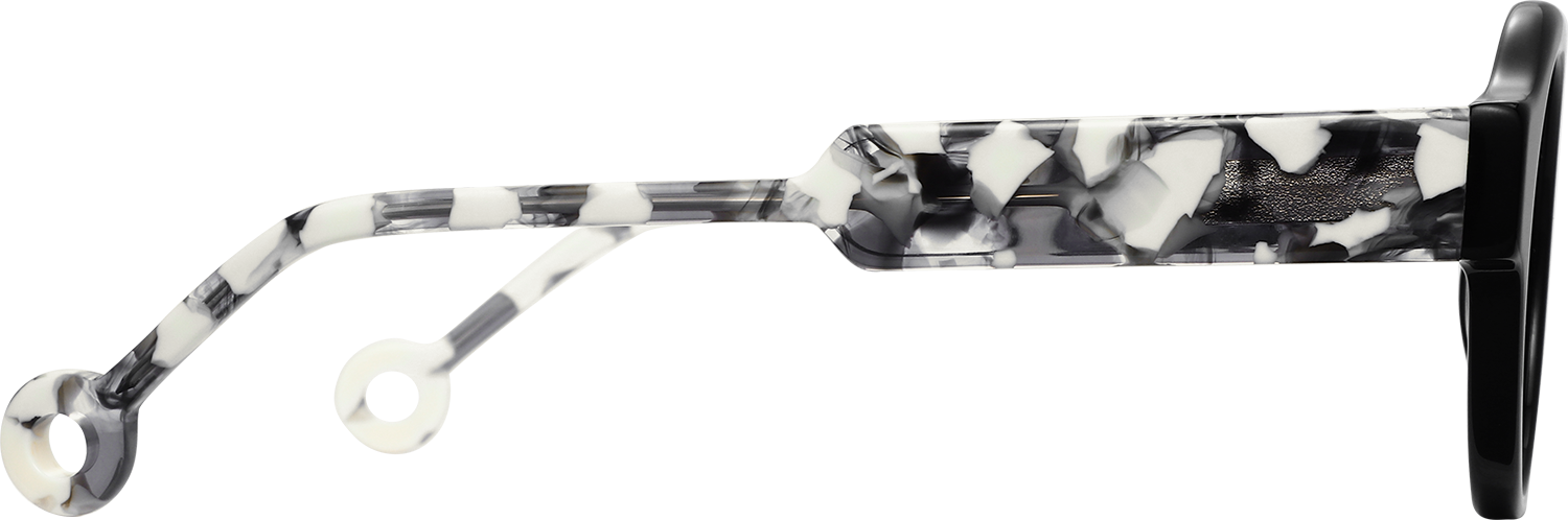 Side view of Fytoo Round Black Acetate Full Rim Eyeglasses