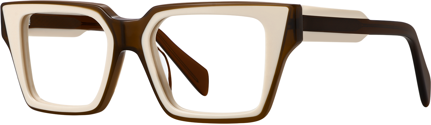 Side view of Fytoo Geometric Two Tone Acetate Full Rim Eyeglasses