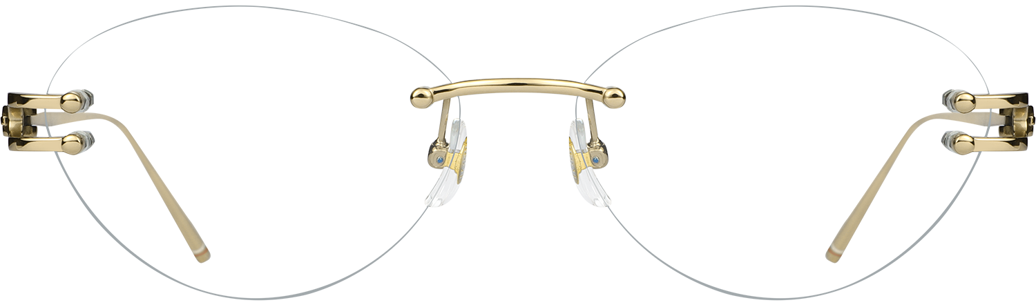 Trevion Oval Golden Eyeglasses | Fytoo Optical