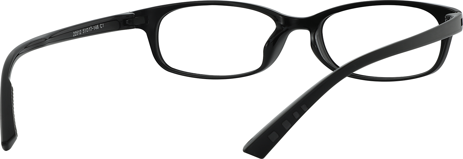 Side view of Fytoo Rectangle Black TR90 Full Rim Eyeglasses