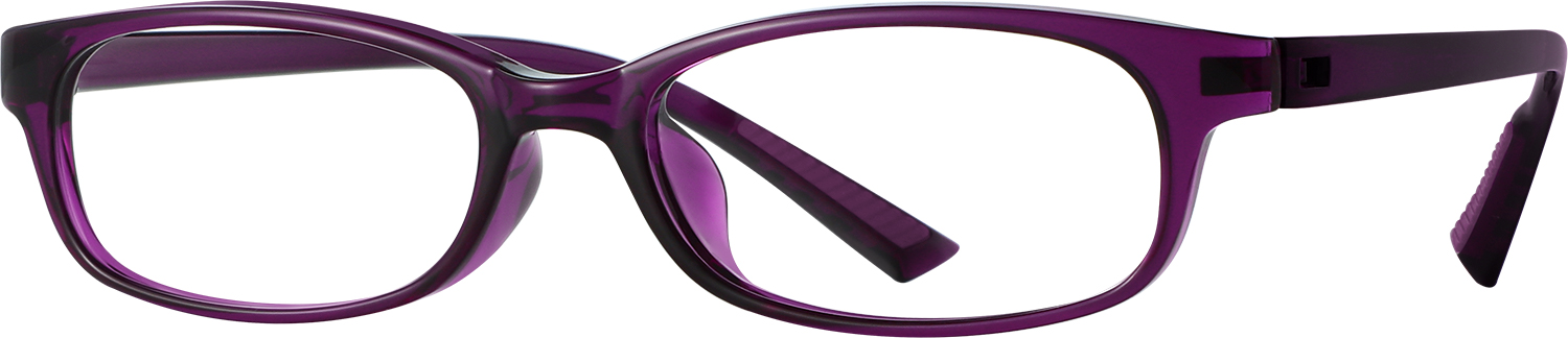 Side view of Fytoo Rectangle Purple TR90 Full Rim Eyeglasses