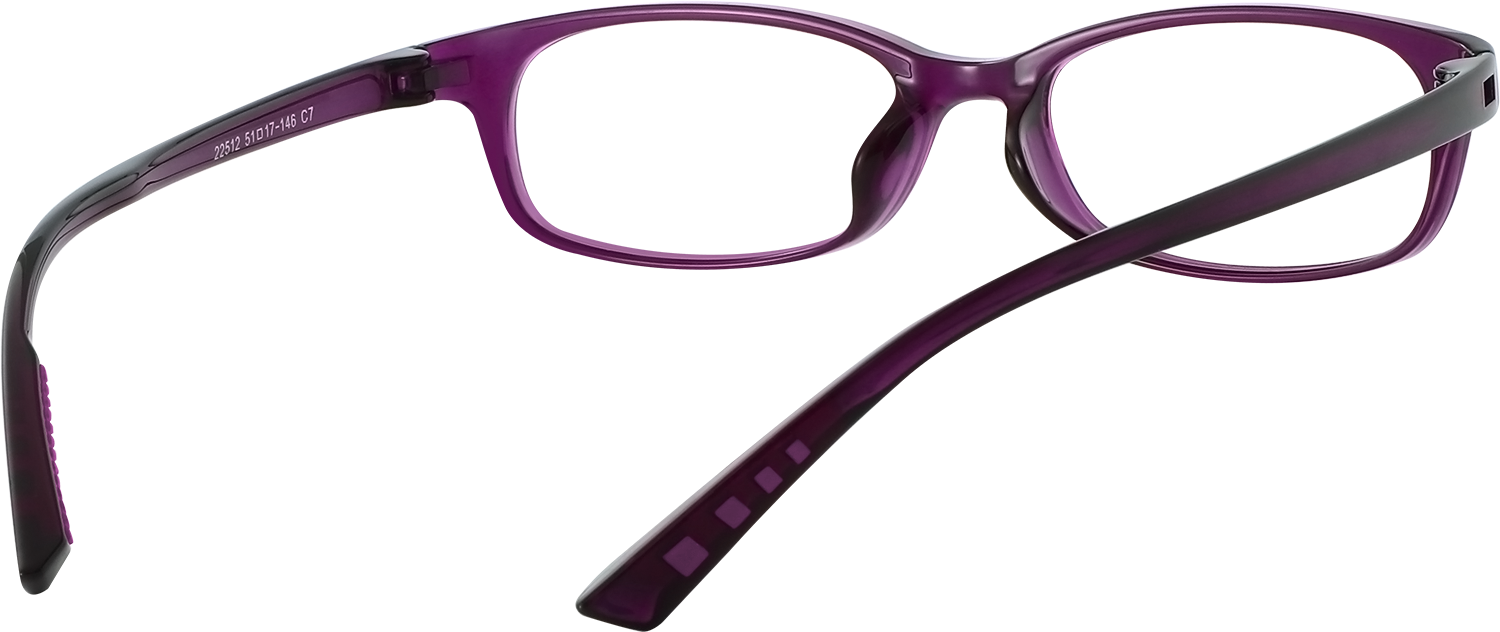 Side view of Fytoo Rectangle Purple TR90 Full Rim Eyeglasses