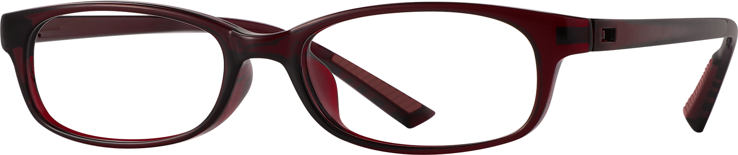 Side view of Fytoo Rectangle Red TR90 Full Rim Eyeglasses