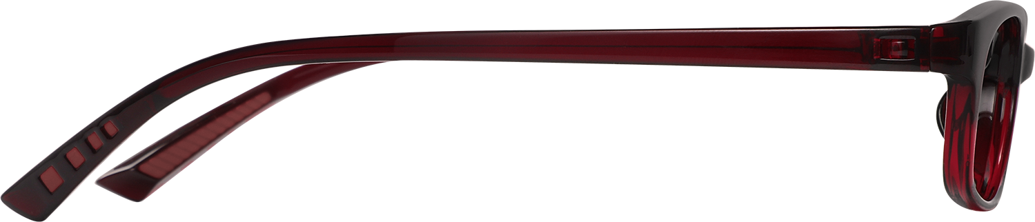 Side view of Fytoo Rectangle Red TR90 Full Rim Eyeglasses
