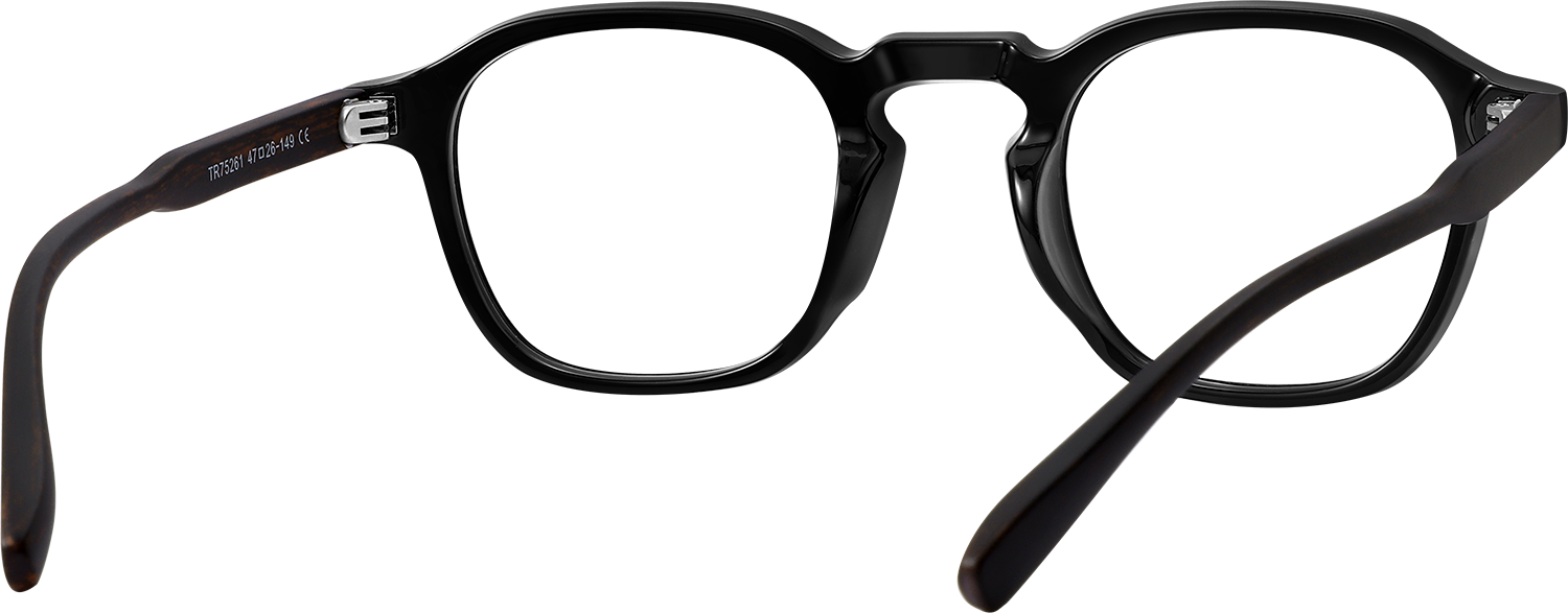 Side view of Fytoo Square Black TR90 Full Rim Eyeglasses
