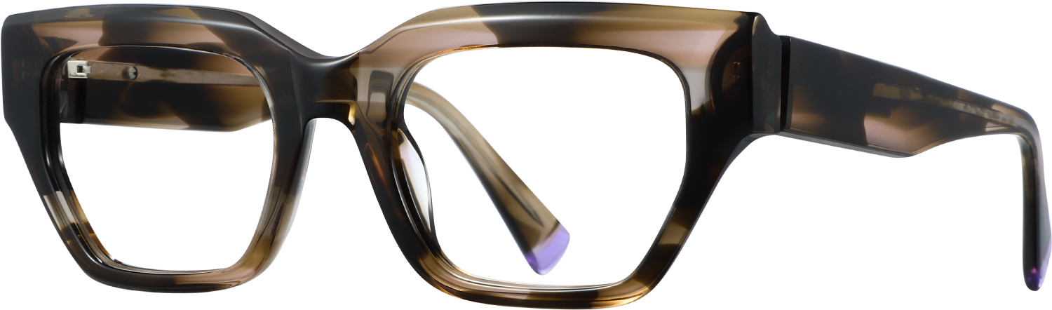 Side view of Fytoo Rectangle Tortoiseshell Acetate Full Rim Eyeglasses
