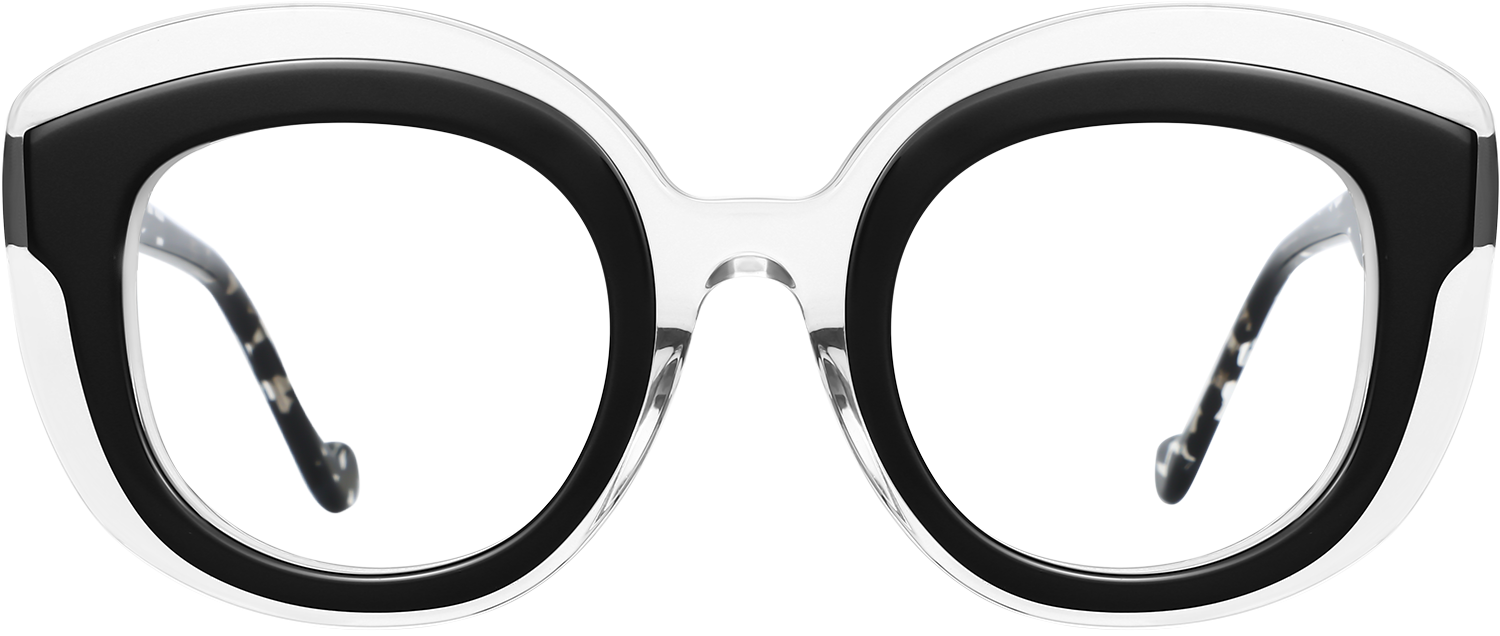 Fytoo Round Two Tone Acetate Full Rim Eyeglasses-image-FT982490-02