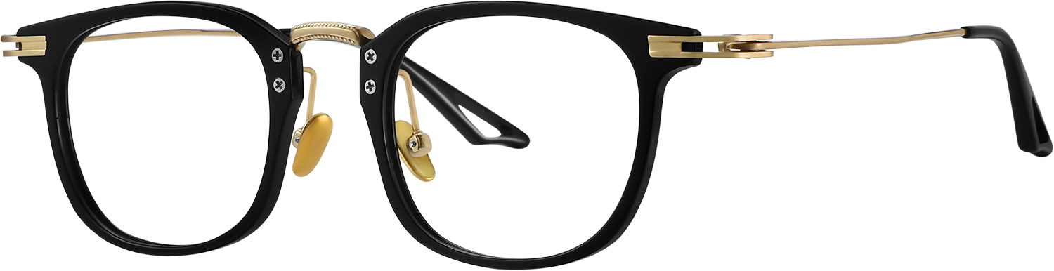 Side view of Fytoo Square Black Acetate Titanium Full Rim Eyeglasses