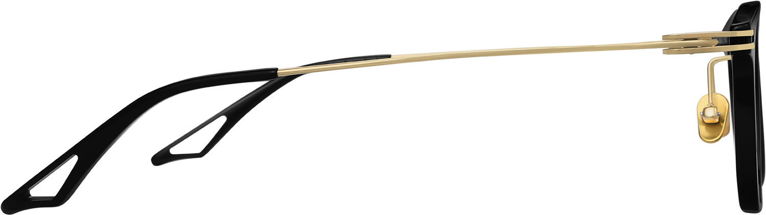 Side view of Fytoo Square Black Acetate Titanium Full Rim Eyeglasses