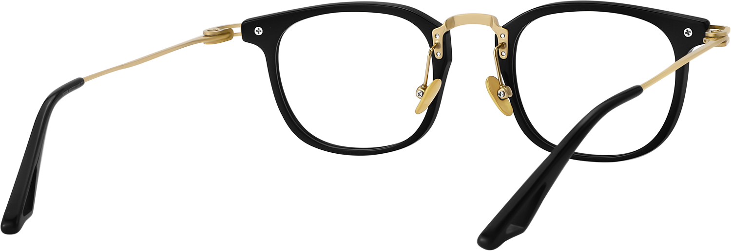 Side view of Fytoo Square Black Acetate Titanium Full Rim Eyeglasses