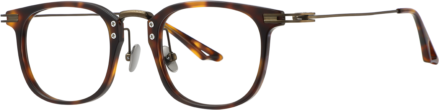 Side view of Fytoo Square Tortoiseshell Acetate Titanium Full Rim Eyeglasses