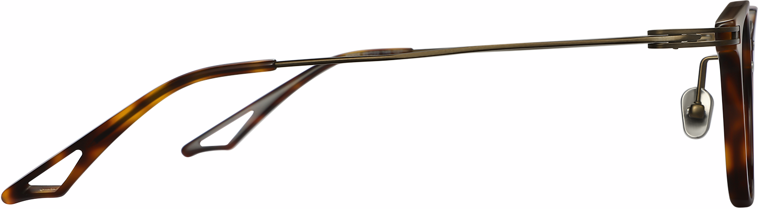 Side view of Fytoo Square Tortoiseshell Acetate Titanium Full Rim Eyeglasses