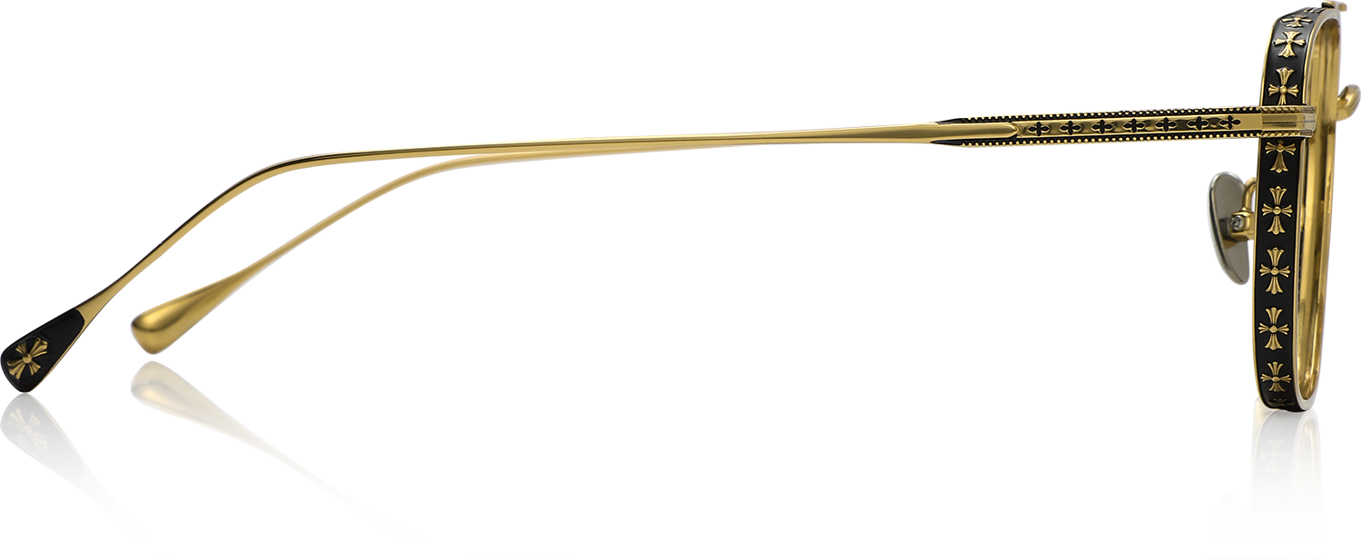 Side view of Fytoo Aviator Golden Titanium Full Rim Eyeglasses