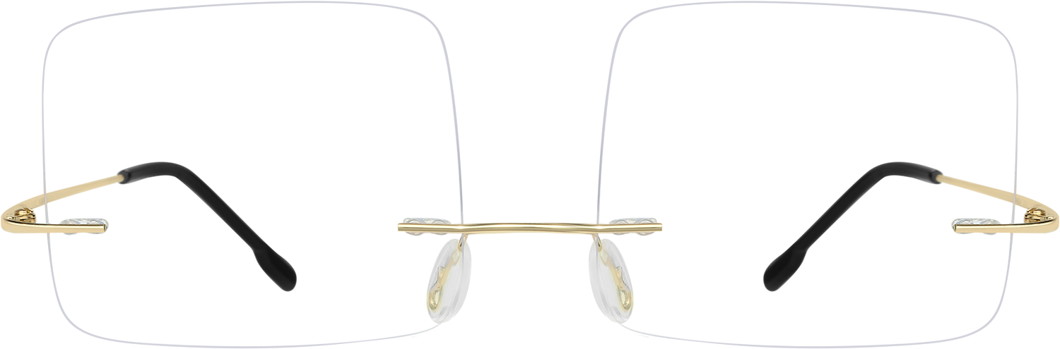 Fytoo Square Golden Metal Rimless Eyeglasses-image-FT988356-01