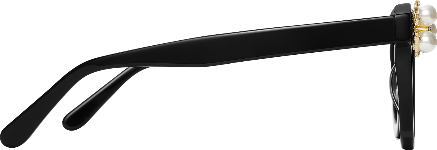 Side view of Fytoo Round Black Acetate Full Rim Eyeglasses