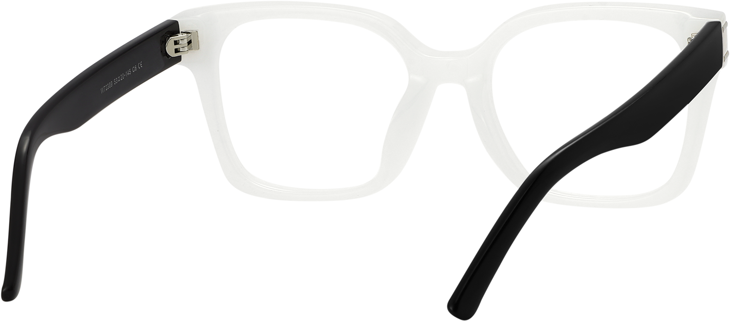 Side view of Fytoo Square White TR90 Full Rim Eyeglasses