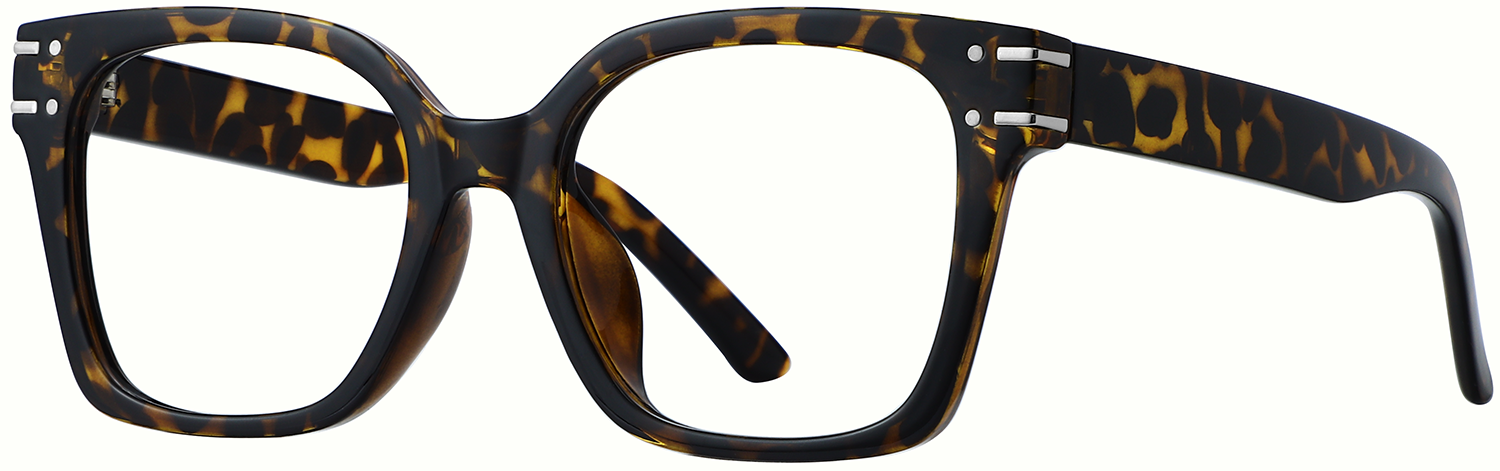 Side view of Fytoo Square Tortoiseshell TR90 Full Rim Eyeglasses