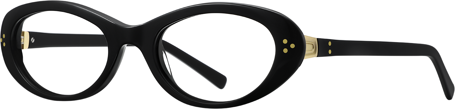 Side view of Fytoo Oval Black Acetate Full Rim Eyeglasses