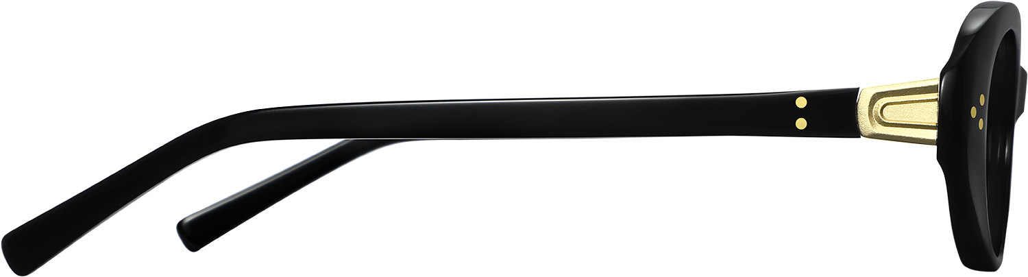 Side view of Fytoo Oval Black Acetate Full Rim Eyeglasses