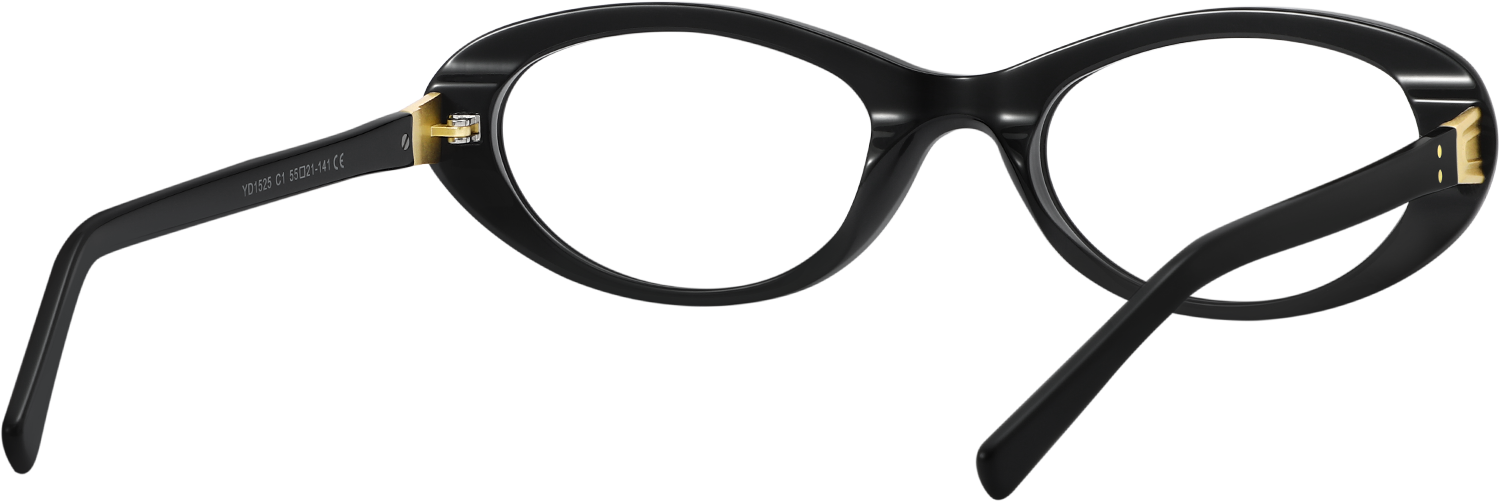 Side view of Fytoo Oval Black Acetate Full Rim Eyeglasses