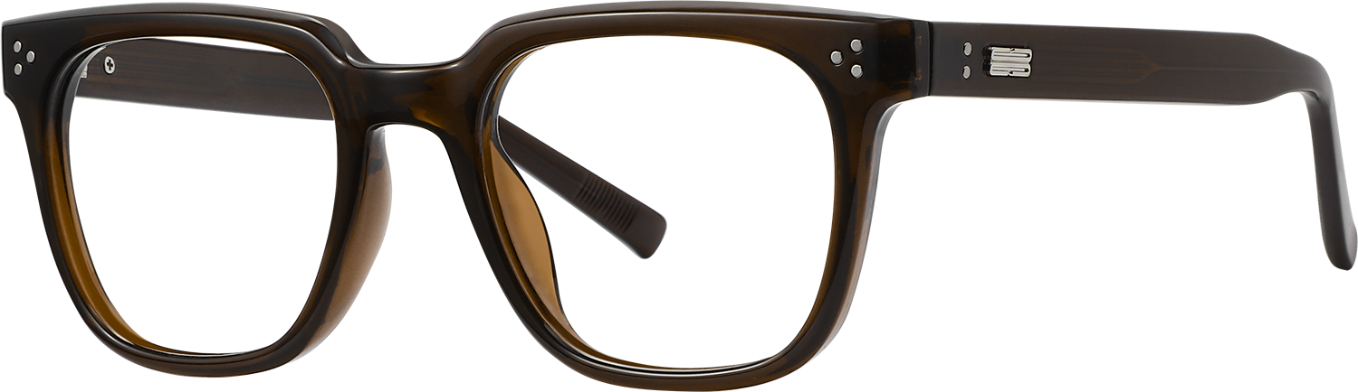 Side view of Fytoo Square Brown TR90 Full Rim Eyeglasses