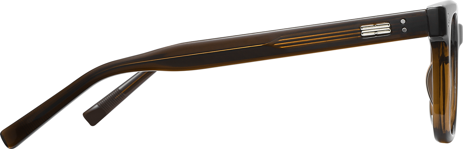Side view of Fytoo Square Brown TR90 Full Rim Eyeglasses