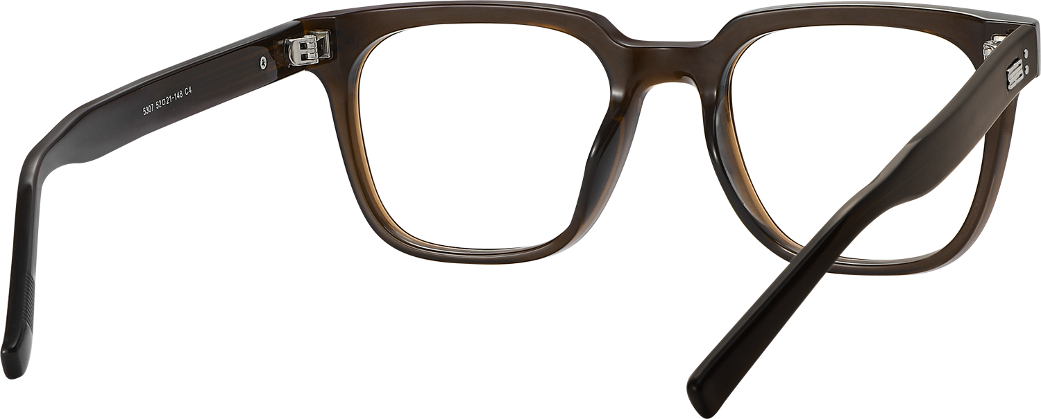 Side view of Fytoo Square Brown TR90 Full Rim Eyeglasses
