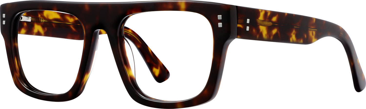 Side view of Fytoo Square Tortoiseshell Acetate Full Rim Eyeglasses