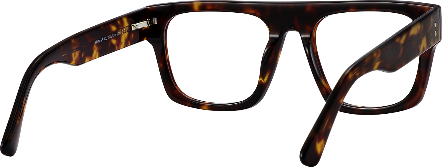 Side view of Fytoo Square Tortoiseshell Acetate Full Rim Eyeglasses