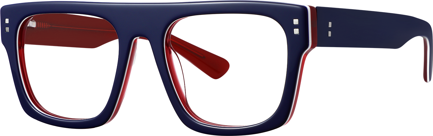 Side view of Fytoo Square Blue Acetate Full Rim Eyeglasses