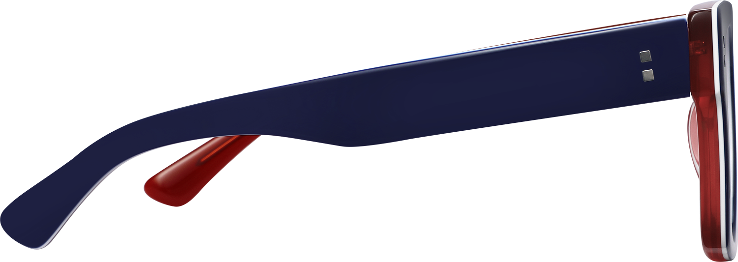 Side view of Fytoo Square Blue Acetate Full Rim Eyeglasses