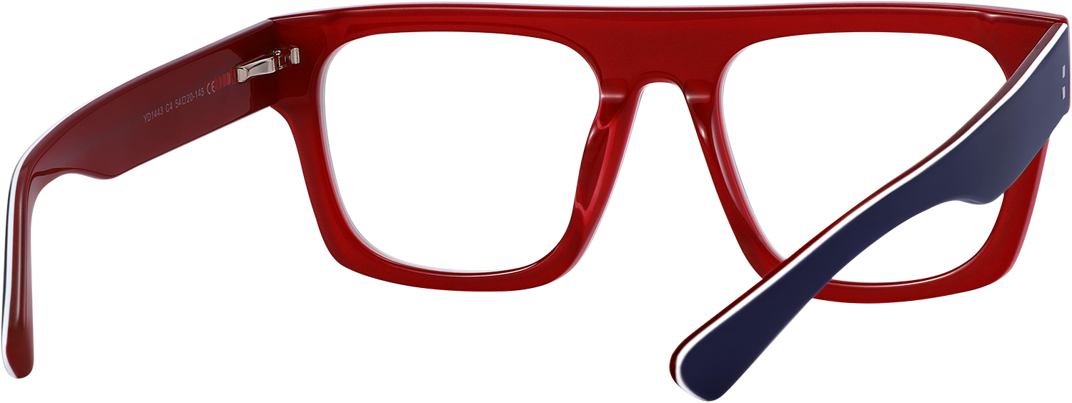 Side view of Fytoo Square Blue Acetate Full Rim Eyeglasses