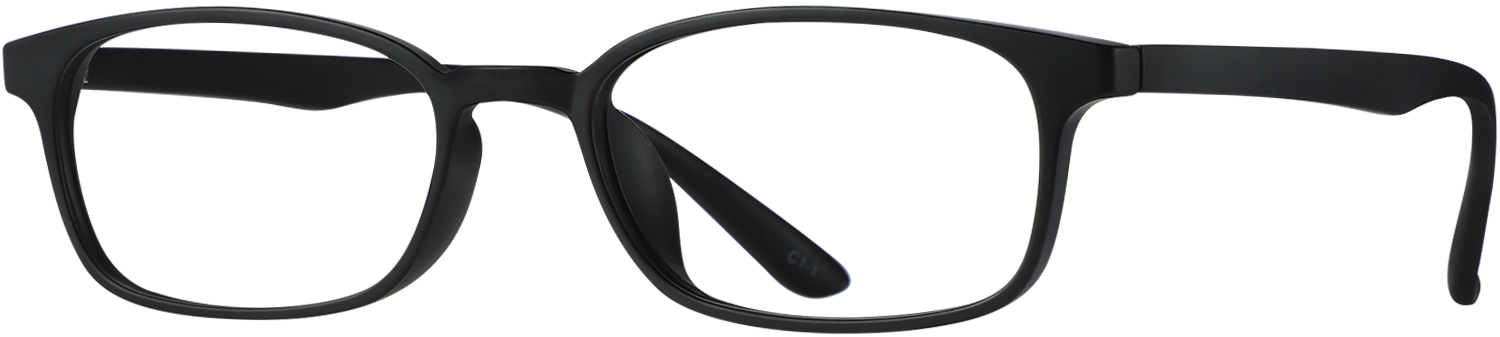 Side view of Fytoo Rectangle Black TR90 Full Rim Eyeglasses